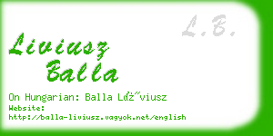 liviusz balla business card